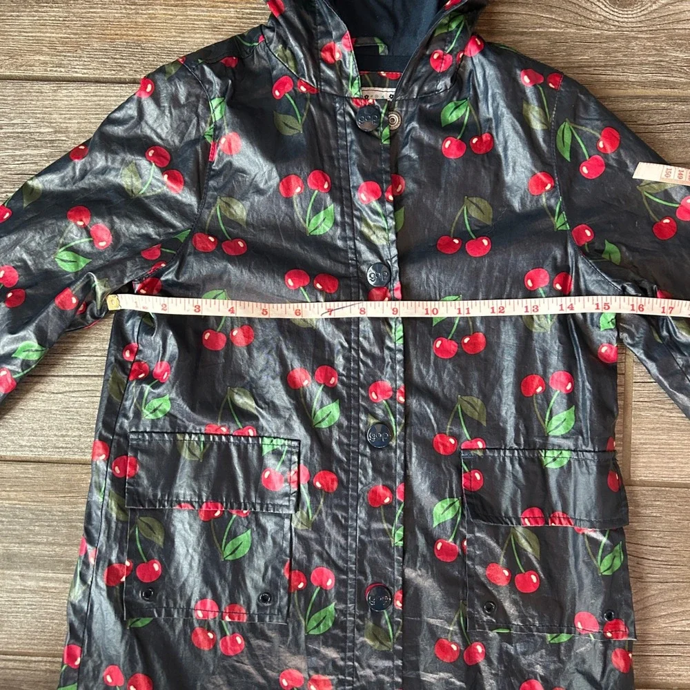 Gap‎ Kids Cherry Print Hooded Raincoat Jacket Blue Red Size S 6-7